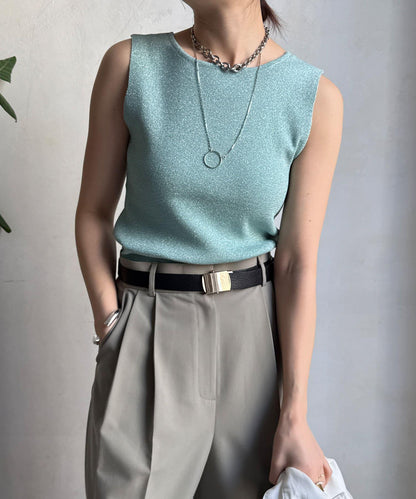 前後兩用閃亮網眼坦克衫