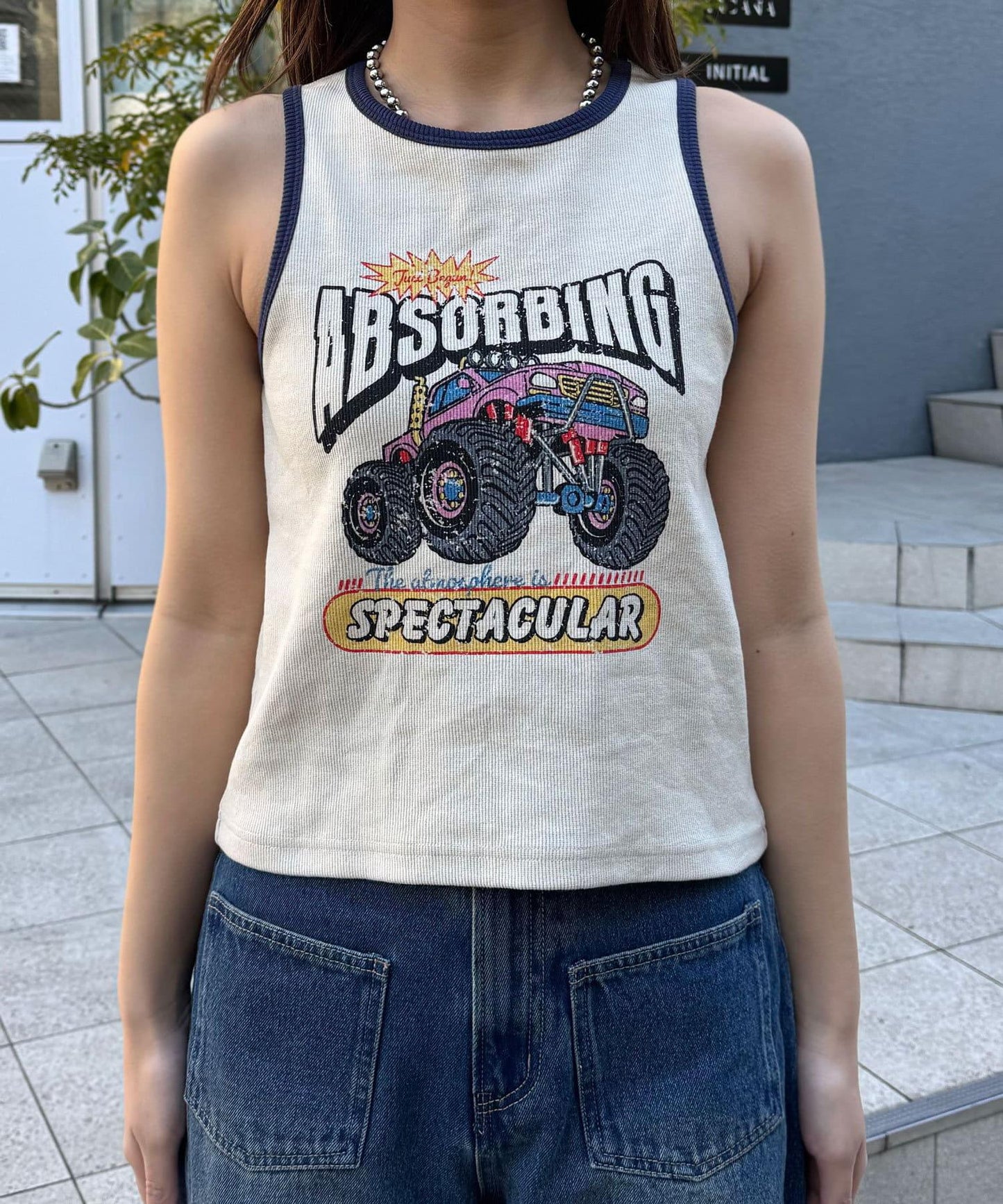 配色拼接織帶標誌背心