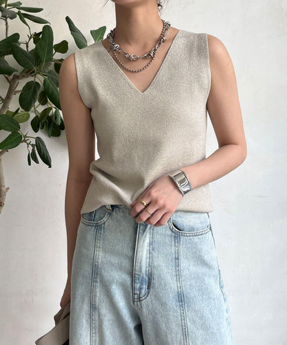 前後兩用閃亮網眼坦克衫