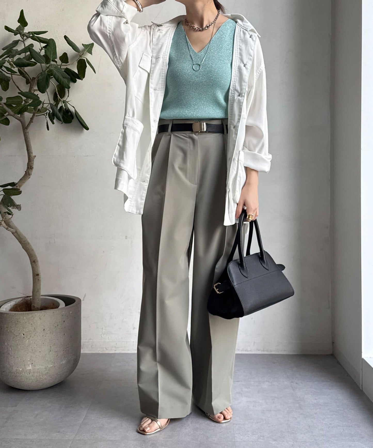 前後兩用閃亮網眼坦克衫