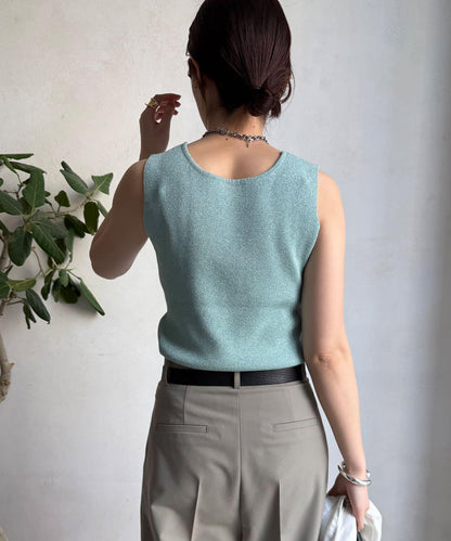 前後兩用閃亮網眼坦克衫