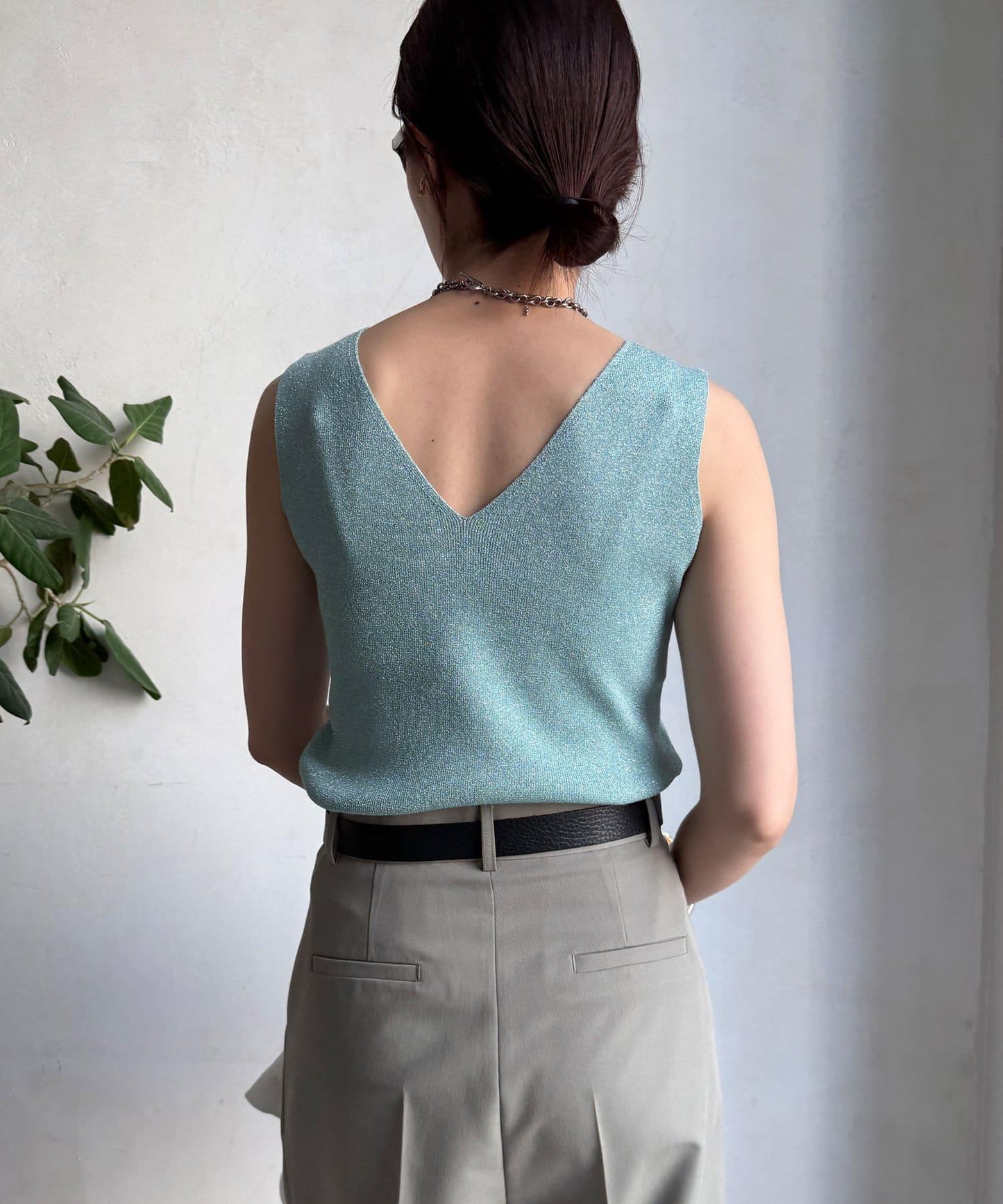 前後兩用閃亮網眼坦克衫