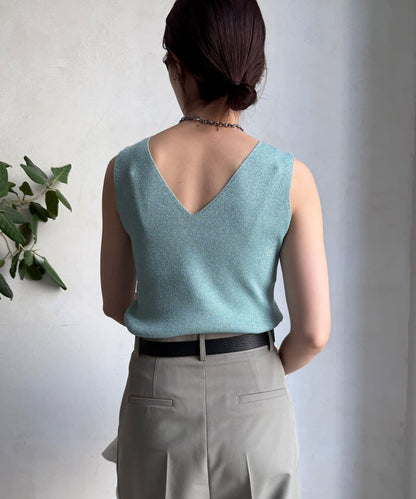 前後兩用閃亮網眼坦克衫