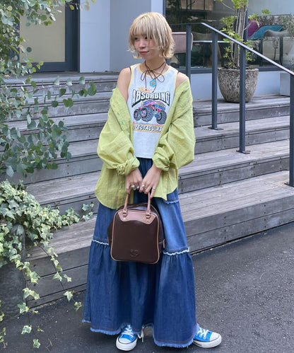 配色拼接織帶標誌背心