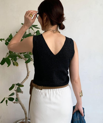 前後兩用閃亮網眼坦克衫