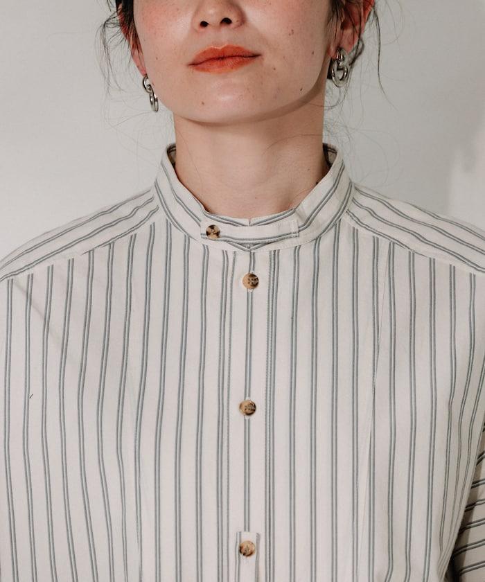 揹帶蝴蝶結條紋襯衫