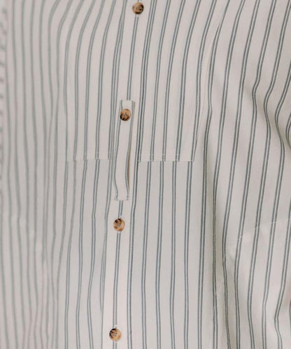 揹帶蝴蝶結條紋襯衫