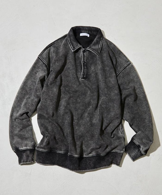 復古風粉末處理Polo領衛衣