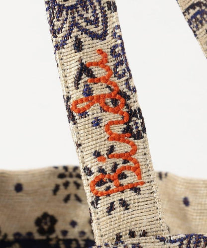 復古印花頭巾提花手提包