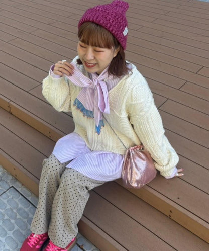 【HS】【momo企劃】條紋兩穿蝴蝶結襯衫