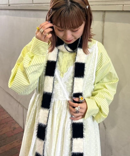 【HS】【momo企劃】條紋兩穿蝴蝶結襯衫