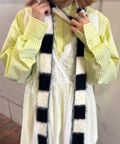 【HS】【momo企劃】條紋兩穿蝴蝶結襯衫