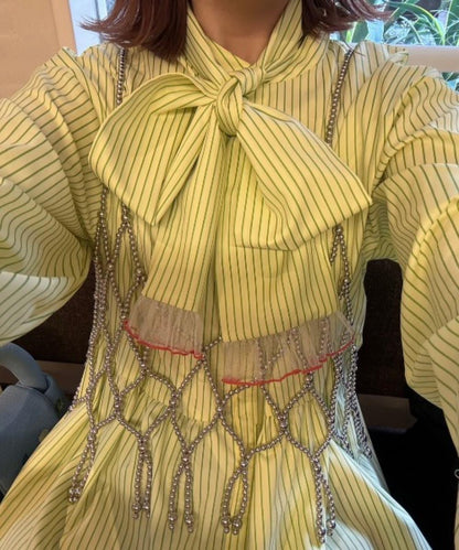 【HS】【momo企劃】條紋兩穿蝴蝶結襯衫