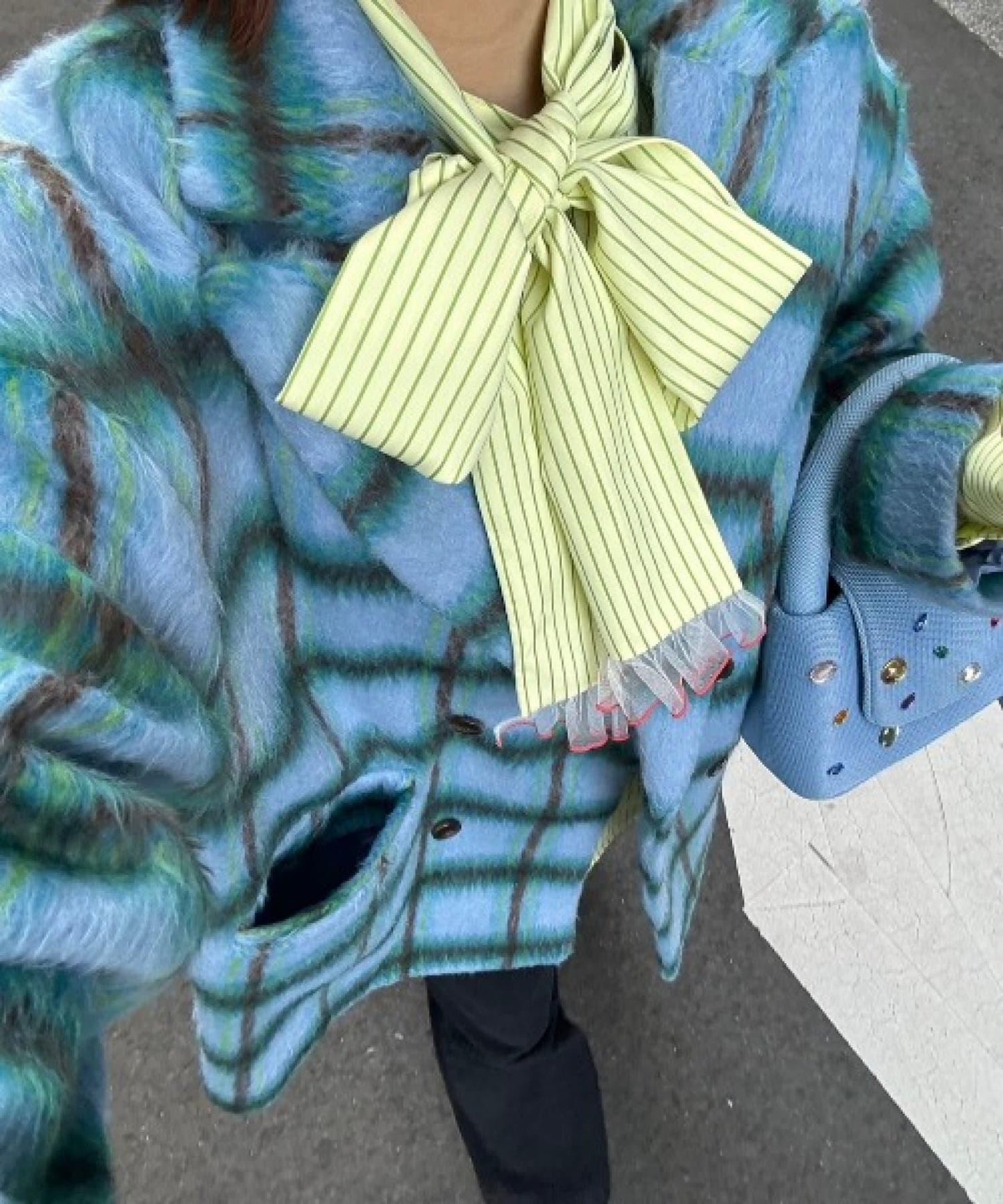 【HS】【momo企劃】條紋兩穿蝴蝶結襯衫