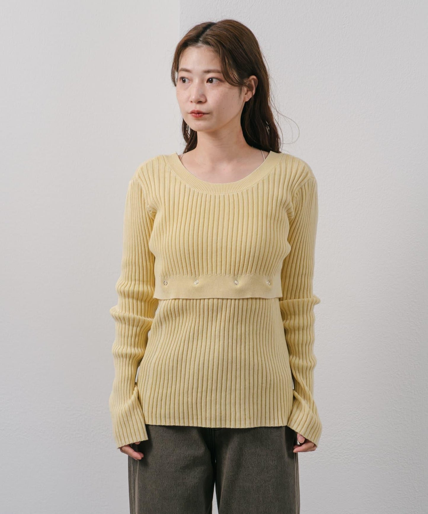 【Kastane】化學纖維2WAY針織衫