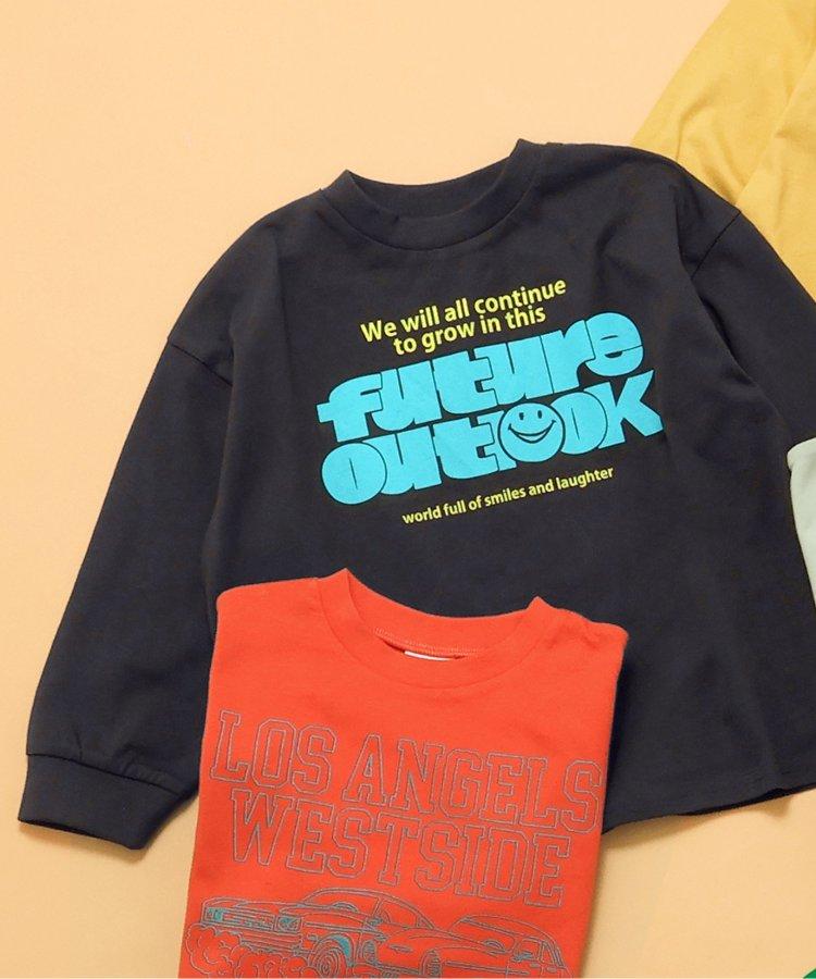 多色印花長袖T恤