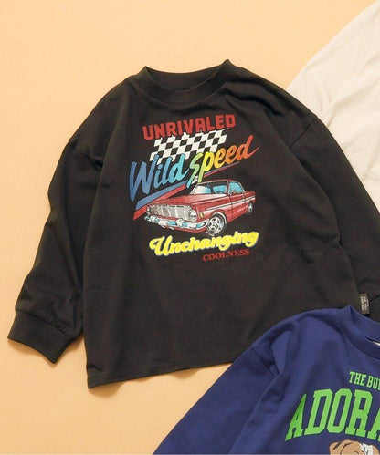 多色印花長袖T恤