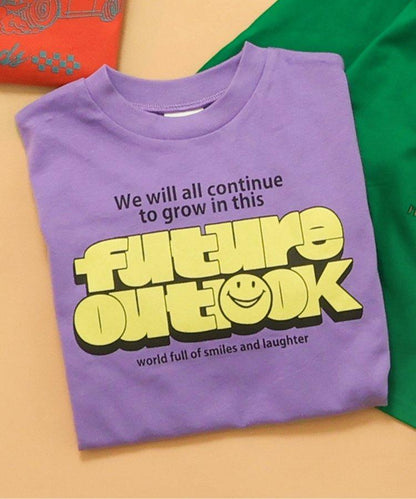 多色印花長袖T恤