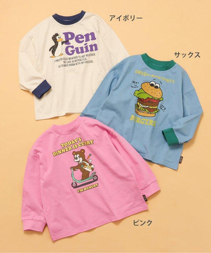 多色印花長袖T恤