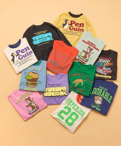 多色印花長袖T恤