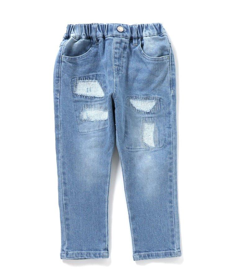 損傷修身牛仔褲 10分褲