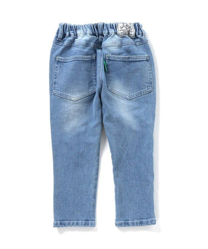 損傷修身牛仔褲 10分褲