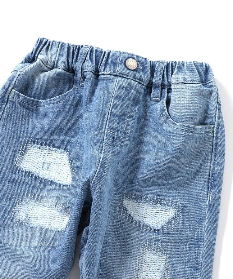 損傷修身牛仔褲 10分褲