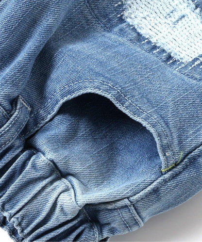 損傷修身牛仔褲 10分褲
