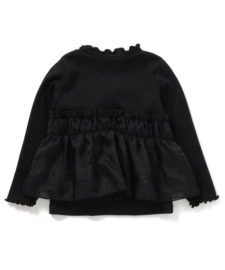 珍珠蝴蝶結拼接上衣