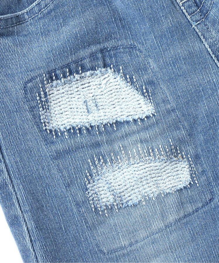 損傷修身牛仔褲 10分褲