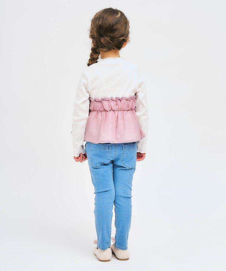 珍珠蝴蝶結拼接上衣