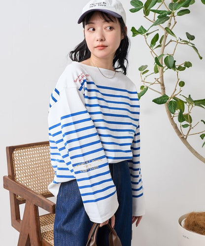 拼接邊框 刺繡 巴斯克襯衫
