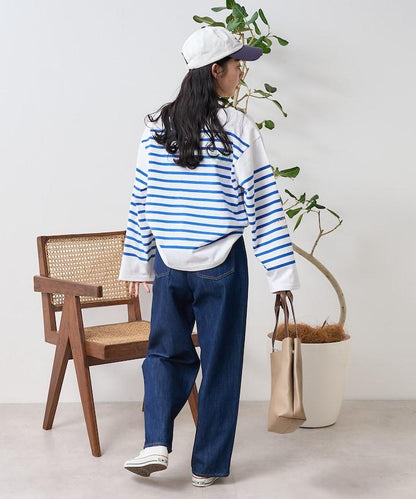 拼接邊框 刺繡 巴斯克襯衫
