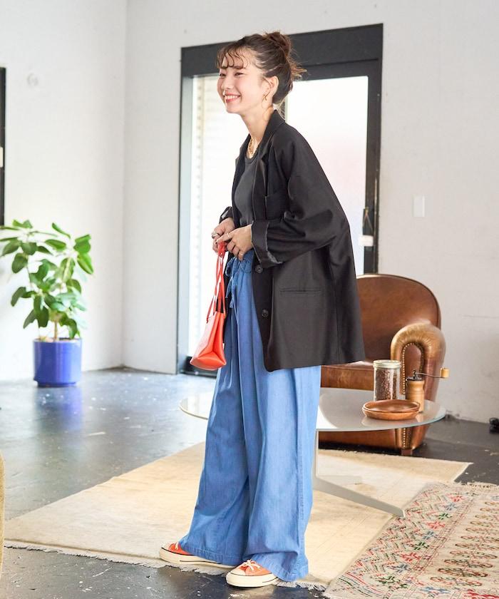 人造纖維丹寧休閒褲