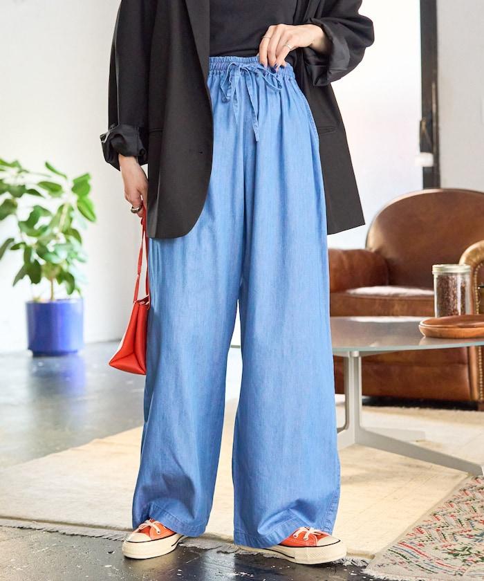 人造纖維丹寧休閒褲