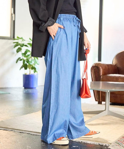 人造纖維丹寧休閒褲