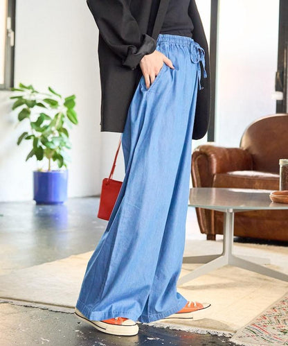 人造纖維丹寧休閒褲