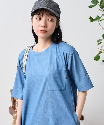 5分袖荷葉邊連衣裙 牛仔風