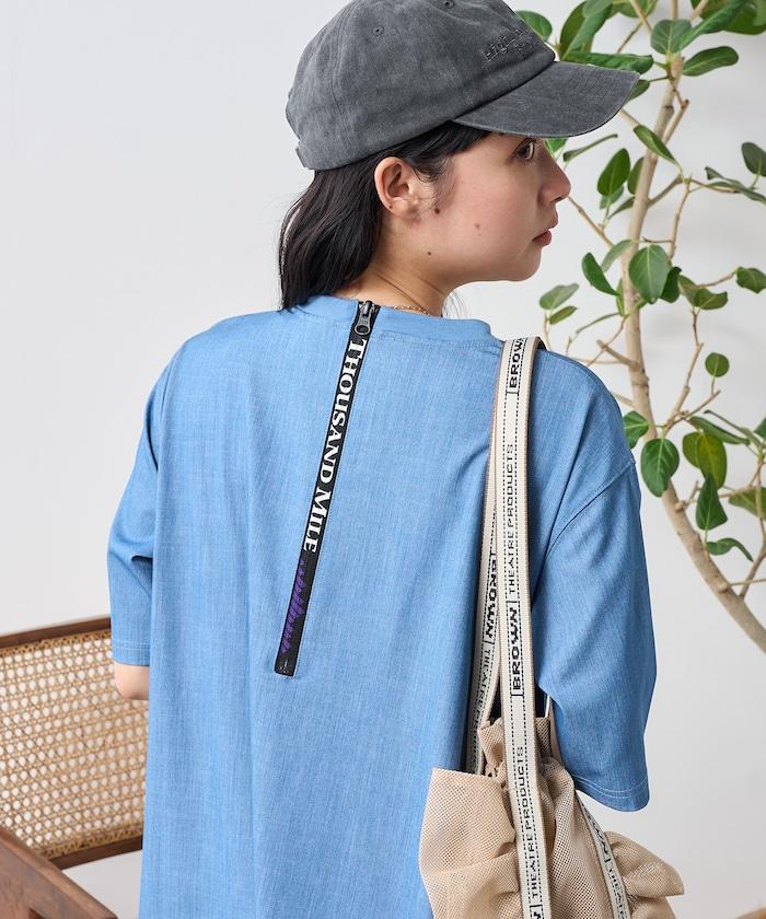 5分袖荷葉邊連衣裙 牛仔風