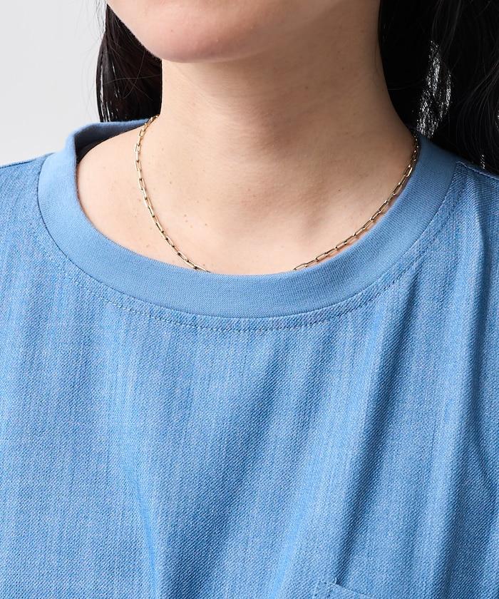 5分袖荷葉邊連衣裙 牛仔風