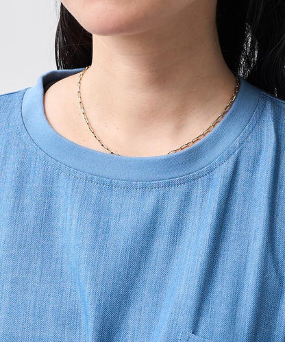 5分袖荷葉邊連衣裙 牛仔風