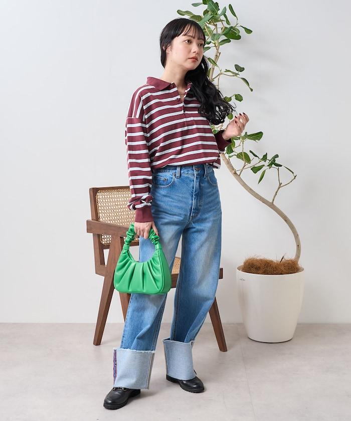 多色條紋polo領上衣