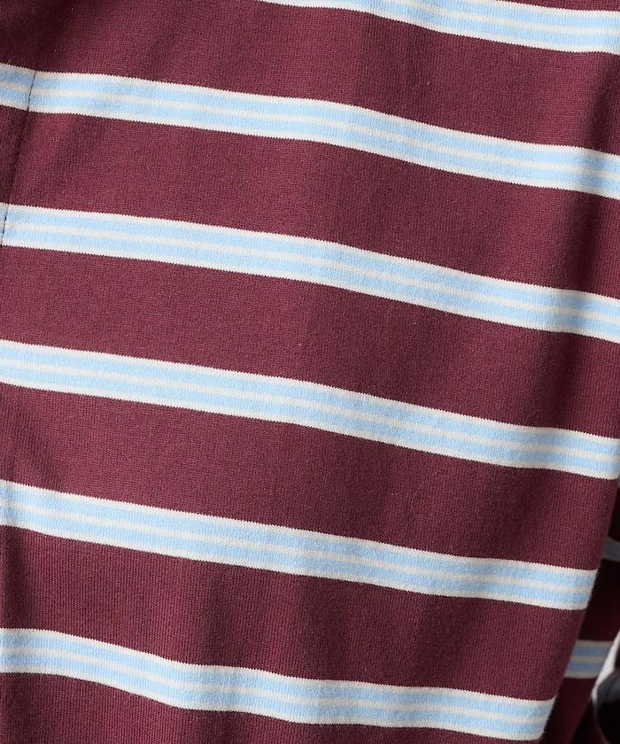 多色條紋polo領上衣