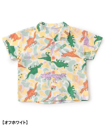 恐龍迷彩圖案開襟睡衣