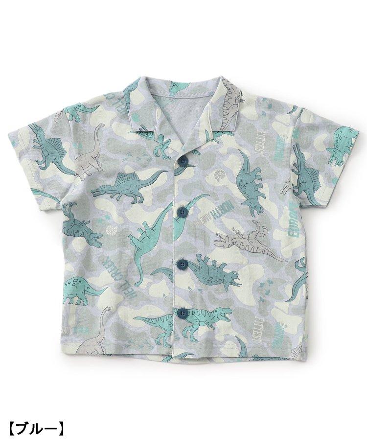 恐龍迷彩圖案開襟睡衣