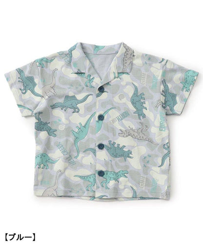 恐龍迷彩圖案開襟睡衣