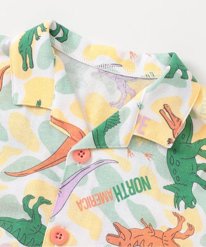 恐龍迷彩圖案開襟睡衣