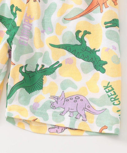 恐龍迷彩圖案開襟睡衣