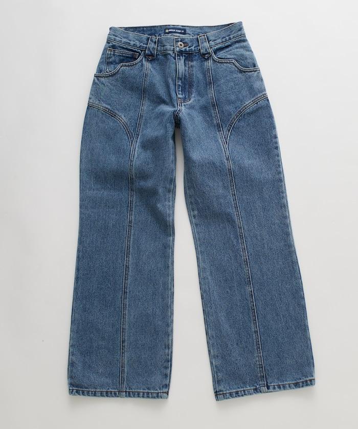 西部風格拼接牛仔褲