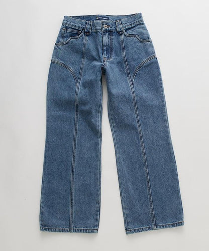 西部風格拼接牛仔褲